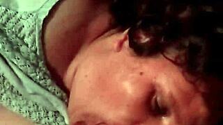 step son catches step mom in the act and takes her to the toilet for a wild ride