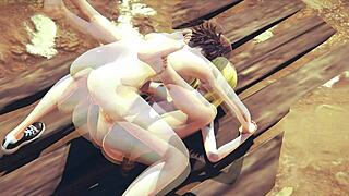 lucy and nami in explosive lesbian threesome hentai!