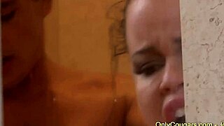 Nikki Delano enjoys deepthroat in the hot shower with gagging and choking