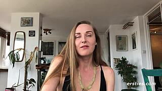 Amateur Sarah's perky tits and pussy quiver during intense fingering orgasm.