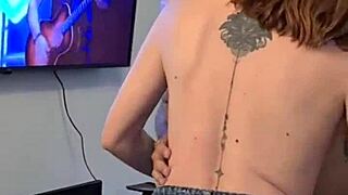 Teasing Redhead's Pink Pussy Bent Over Fucking