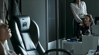 Man, them call center european babes got hot lesbian action after work, so steamy