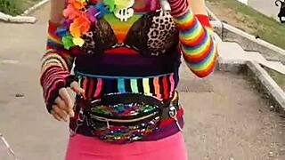 Tandooridick69 shows off cock in skirt and thong 😏