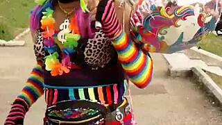 Tandooridick69 shows off cock in skirt and thong 😏