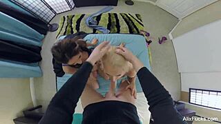 Alix Lynx, join us for this hot threesome with big tits and pussy play.