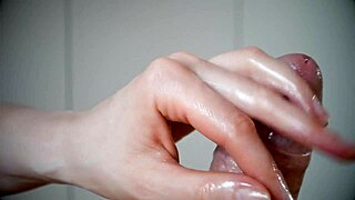 Lubed Handjob On Monster Cock Slowly