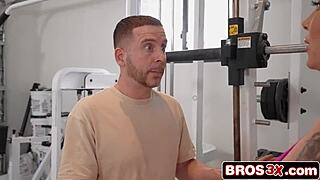 in the gym, a fat oiled blonde milf twerks her huge ass on a tight pussy cock for hardcore action