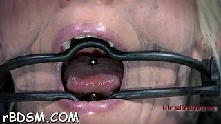 Beauty endures extreme spanking and oral for her feet