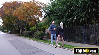 omg, how dumb is this hungarian blonde cuckolding her boyfriend for cash?! what a mess!