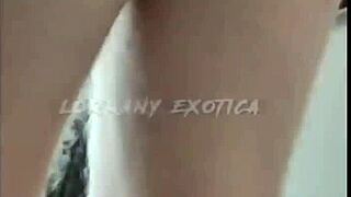 Albina shows off with shorts stuffed in her big ass!