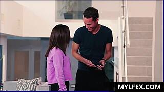 cute stepmom catches her sweet girl fucking the neighbor in a threesome