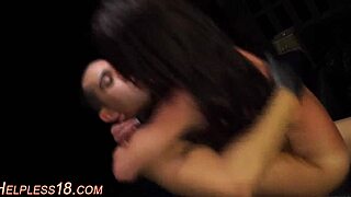 bdsm bondage teen gets facial jizz in fetish