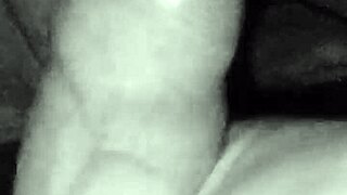 Juicy milf jerks off lover's cock, he cums on her big tits