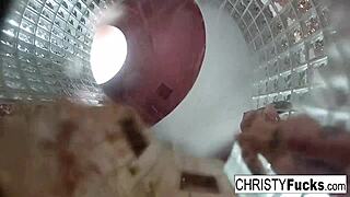 Christy Dahlia And Ivan Enjoy Lesbian Oral In Shower