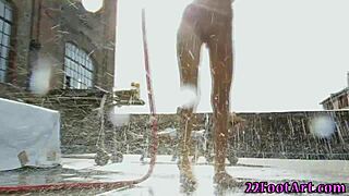 i’m obsessed with this petite babe giving the hottest footjob in high definition