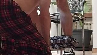 Gay Slave Serves Master While He Smokes Cigar