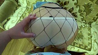 Curvy MILF's Big Ass Fucked Doggy Style by Lesbian Strap-On