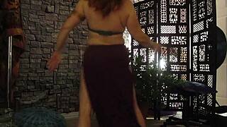 steffi, the wife, dances as a princess in homemade halloween cosplay with redhead charm and milf energy