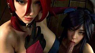 miss fortune and ahri in uncensored hentai cosplay