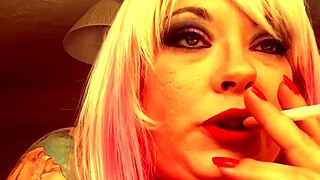 Chubby Brit Domme Tina Snua Smokes While Dominating