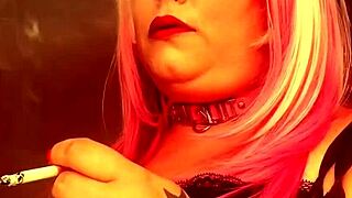 Chubby Brit Domme Tina Snua Smokes While Dominating