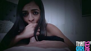 Petite latina teen performs oral from pov perspective