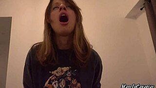 Girlfriend Fucks Wet Pussy in Parents' Room