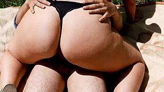 milf sucks big cock and cums in public doggystyle - cristall gloss