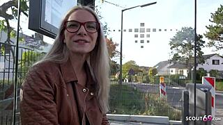 German scout picks up fit blonde glasses girl vivi vallentine for casting fuck 😈