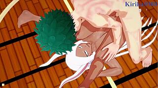 Rumi Usagiyama, Mirko, Tsuyu Asui, Izuku Midoriya in Intense Hentai Sex