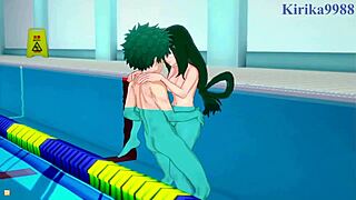 Rumi Usagiyama, Mirko, Tsuyu Asui, Izuku Midoriya in Intense Hentai Sex