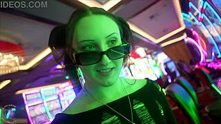 Raven Vice, Hot White Slut, Seduces Old Man at Golden Gate Casino in Vegas