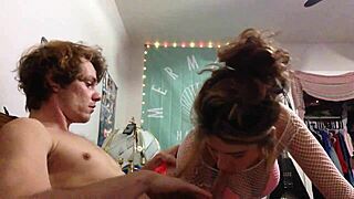 perfect blowjob before bending brunette over for deepthroat