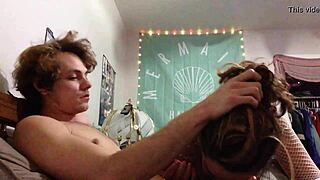 perfect blowjob before bending brunette over for deepthroat