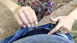 Public blowjob from a beauty in a dress showed itself