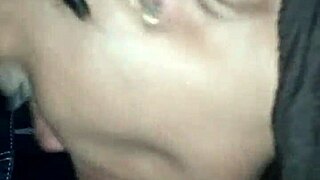 suck dick swallow sloppy in the car with tongue and spitting cum