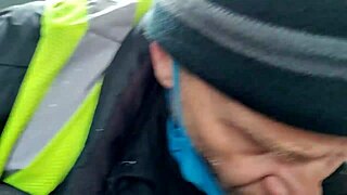 Backseat uncut fun with gay cum swallowing