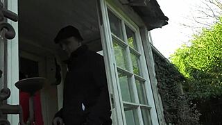 Young cutie with big boobs devours elder cock in french blowjob