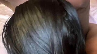 I give my stepbrother a delicious blowjob with deepthroat and sucking! Homemade couple fun!