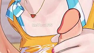 Step brother and sister share a cute outfit moment in 3D anime hentai.