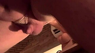 Fat white gay sissy squirts cum under machine pounding.