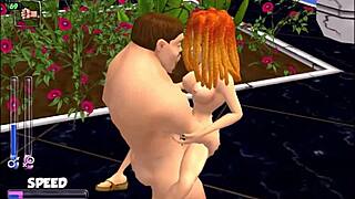 Redhead cutie licks tits in Bonetown vacation comedy