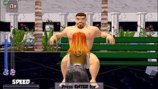 Redhead cutie licks tits in Bonetown vacation comedy