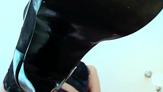 Young german dominatrix gives sloppy handjob and spits on slave's cock