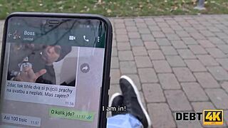 debt4k collector bangs blonde right in front of her future husband