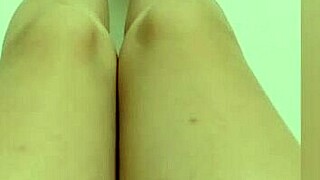 Shy Hottie Shows Off Sexy Legs with Red Pedicure