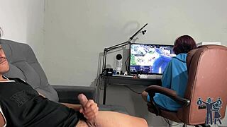 I Got Caught Jerking Off And Her Reaction Was Surprising - She Gave Me A Handjob And Blowjob With Her Small Tits.