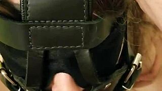 she gives a deepthroat blowjob while wearing a mask