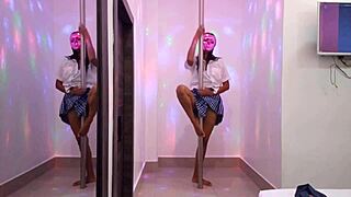 hot brunette student, umm, visits grammar prof’s place for erotic sexy dance... so hot