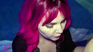 In this POV encounter, she performs an intense blowjob with eye contact, then switches to missionary, bouncing her big boobs until the cumshot.